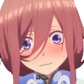 ☺️ N-No. anime, girl, blush, headphones telegram sticker