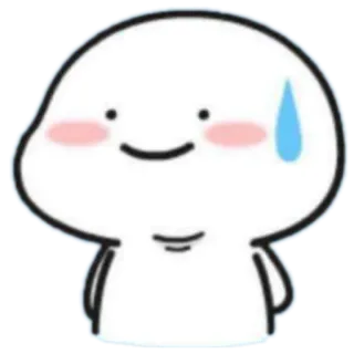 😅 cartoon, emotion, sweat, nervous, cute, minimalist telegram sticker