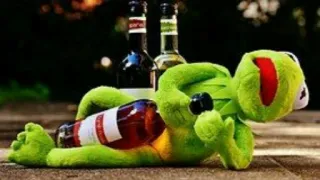 🐸 Kermit Kermit la Rana, alcol, meme, bere, burattino, cartone animato telegram sticker