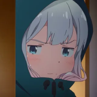 😐 anime, girl, hoodie, cute telegram sticker