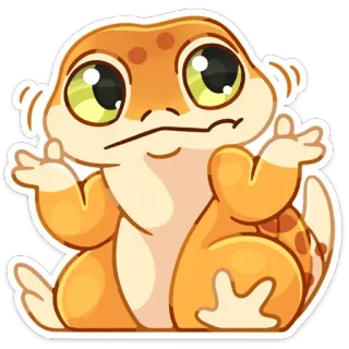 🤷‍♂ геккон, животное, ящерица, милый, мультфильм, иллюстрация telegram sticker