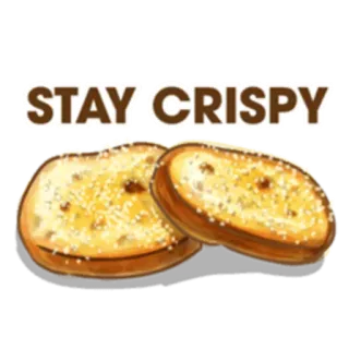 🍞 STAY CRISPY Toast, Cibo, Croccante, Colazione, Pane, Snack whatsapp sticker