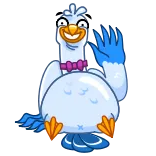 👋 oiseau, oie, dessin animé, animal whatsapp sticker