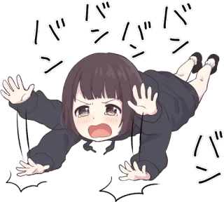 😫 バシ anime, ragazza, crash, caduta, giapponese telegram sticker