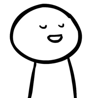 😌 desenho animado, personagem, desenho, minimalista, simples, rabisco whatsapp sticker