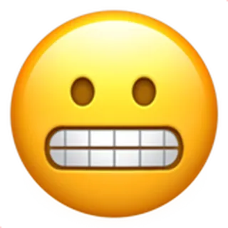 😬 이모지, 얼굴, 노란색, 이빨, 찡그림 telegram sticker