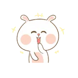😂 coelho, fofo, feliz, kawaii, estrelas whatsapp sticker