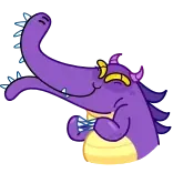 😈 dragão, animal, desenho animado, fofo, roxo telegram sticker