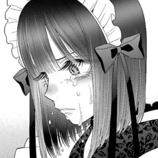 😭 Anime, Manga, Triste, Pleurs, Fille, Émotionnel, Servante telegram sticker