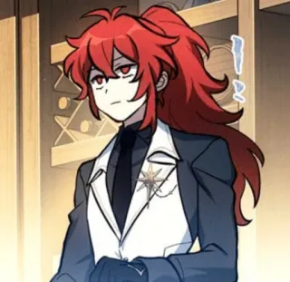 🌟 Diluc Genshin Impact anime, rambut merah, Diluc, game, Genshin whatsapp sticker