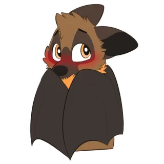 😳 morcego, animal, fofo, mamífero, desenho animado, peludo telegram sticker