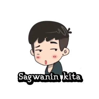 😑 Sagwanin kita desenho animado, menino, tagalo, expressão, adesivo whatsapp sticker