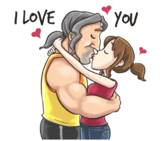 😘 キス, 愛, 愛情, 漫画, ロマンス whatsapp sticker