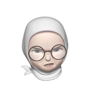 🦴 Memoji, Sticker, Avatar, wütend, Brille, Kopftuch telegram sticker