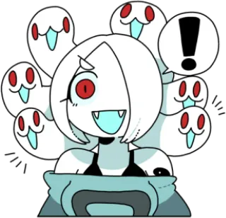 ❕ anime girl, monster girl, cute, cartoon, snake, creature, digital art telegram sticker