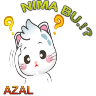 🙄 NIMA BU.!?
AZAL Katze, Fragezeichen, verwirrt, Cartoon, Sticker, Tier telegram sticker