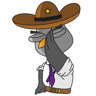 🤨 cartoon, sheriff, cowboy, officer, law, western, hat telegram sticker
