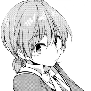 😐 Anime, Manga, Chica, Uniforme escolar, Retrato, Dibujos animados, Dibujo telegram sticker