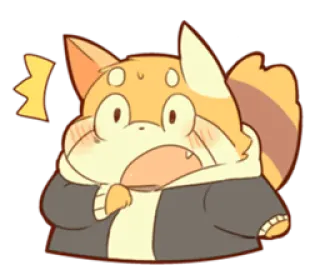 😧 สัตว์, สุนัขจิ้งจอก, เซอร์ไพรส์, ตกใจ, น่ารัก, การ์ตูน, สติกเกอร์ telegram sticker