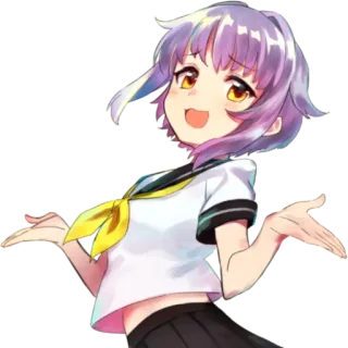 🤷‍♀️ Anime, Ragazza, Personaggio, Uniforme scolastica, Carina, Persona telegram sticker