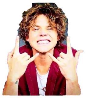 ✌ man, portrait, curly hair, casual, smiling, person telegram sticker
