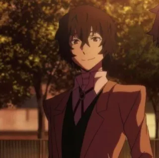 🧧 Dazai Osamu Bungou Stray Dogs Anime, Dazai Osamu, Bungou Stray Dogs, Charakter, Lächeln, Porträt telegram sticker