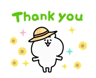 🍉 Thank you 谢谢, 可爱, 动物, 向日葵, 帽子, 卡通 telegram sticker