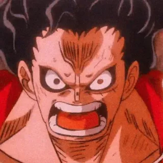 😠 Monkey D. Luffy One Piece Anime, One Piece, Ruffy, Wütend, Cartoon, Kampf telegram sticker