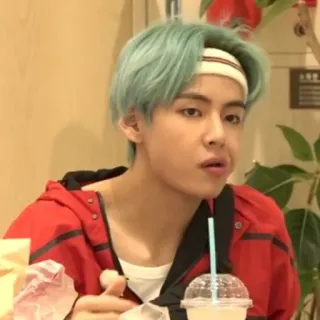 🎭 Orang, Pria, Makan, Minum, Kasual, Kpop, V, Kim Taehyung telegram sticker
