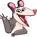 👋 주머니쥐, 동물, 만화, 귀여운, 웃긴, 유대류 whatsapp sticker