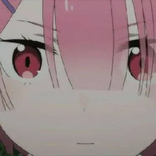 🍓 Ram Re:Zero Anime, Ram, Re:Zero, pelo rosa, ojos rojos, dibujos animados whatsapp sticker