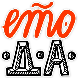 👍 eño A.A.A eño, A.A.A, text, spanish, red, black telegram sticker