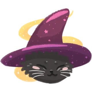 ☺️ gatto, strega, halloween, magia, animale, carino, kawaii, animale domestico telegram sticker