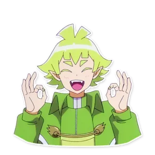 👌 อนิเมะ, มังงะ, การ์ตูน, ตัวละคร, ยิ้ม, ตกลง telegram sticker