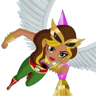 😠 Hawkgirl superhero, wings, flying, cartoon, DC Comics, Hawkgirl telegram sticker
