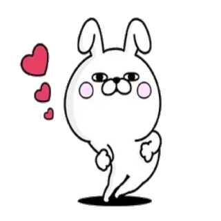 💕 bunny, love, cute, animal, heart, cartoon telegram sticker