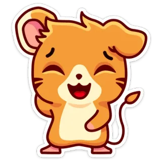 ☺️ мышь, мультфильм, милый, животное, наклейка telegram sticker