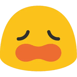 😫 emoji, disappointed, sad, yellow, android, blob telegram sticker
