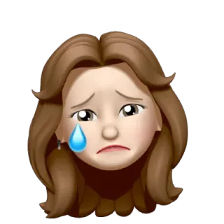 🐻 piangere, triste, lacrime, emoji, donna telegram sticker