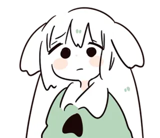 😕 Anime, Dessin animé, Illustration, Mignon, Personnage, Kawaii telegram sticker