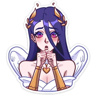 🥺 สาวอนิเมะ, นางฟ้า, ภาพประกอบ, การ์ตูน, สติกเกอร์, ผู้หญิง whatsapp sticker