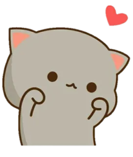 ☺️ gato, lindo, corazón, kawaii, sticker, dibujo animado whatsapp sticker