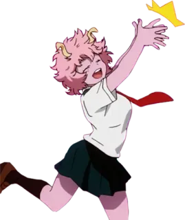 👏 Mina Ashido My Hero Academia Anime, Rosa, Mina Ashido, My Hero Academia, Personaje, Dibujo animado telegram sticker