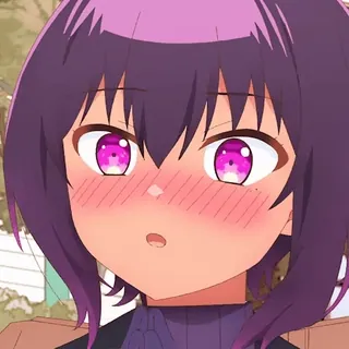 😍 anime, girl, purple hair, cute, cartoon telegram sticker