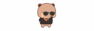 🫖 beruang, kartun, jari tengah, menyinggung, kacamata hitam, gestur telegram sticker