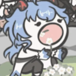 🌸 Ganyu Genshin Impact Anime, Videogioco, Cartone animato, Mangiare, Fiori telegram sticker