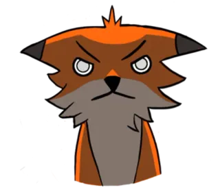 😠 renard, colère, dessin animé, animal, illustration, personnage whatsapp sticker