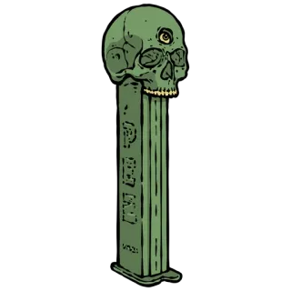 🍬 PEZ pez, doce, caveira, olho, dispenser, vintage telegram sticker