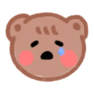 😭 熊, 悲伤, 哭泣, 可爱, 贴纸, 卡哇伊 telegram sticker