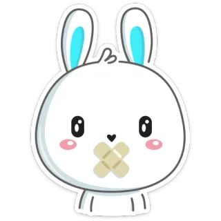 😶 conejo, conejito, labios sellados, silencio, lindo, animal telegram sticker